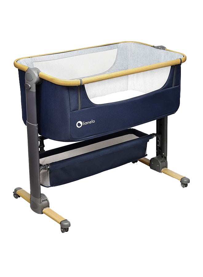 lionelo - Timon 3-In-1 Bedside Cot And Standalone WithTravel Bed With Mattress - Blue Navy - Image 1
