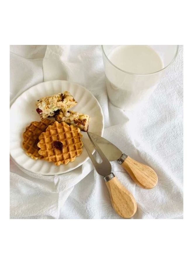 4-Piece Stainless Steel Cheese Spatula Set Silver/Beige - Image 5