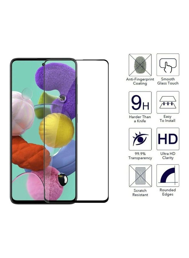 ICS Tempered Glass Screen Protector For Samsung Galaxy A51 Clear/Black - Image 2