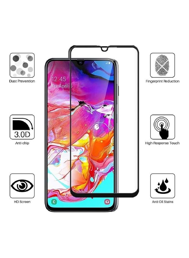 ICS Tempered Glass Screen Protector For Samsung Galaxy A70 Clear/Black - Image 2
