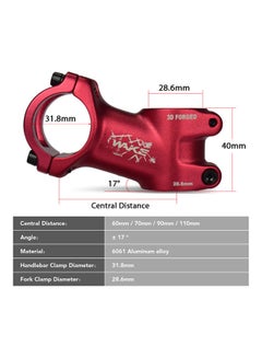 WAKE Ultralight  Bicycle Stem Red  - Image 5