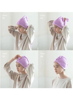 MissTiara Pack Of 3 Microfiber Hair Towel Wrap Multicolour 65x24cm  - Image 3