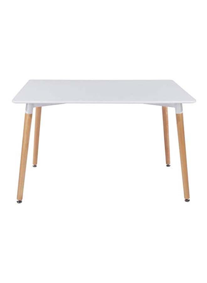Generic 5-Piece Rectangle Table With Tulip Plastic Chairs with Cushioned Seats White 80x75x48cm  - Image 5