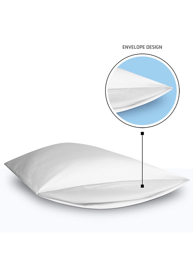 rocketlinen 3-Piece 400 Thread Count Bed Sheet Set Single Bed Size Twin Pure Cotton White - Image 4