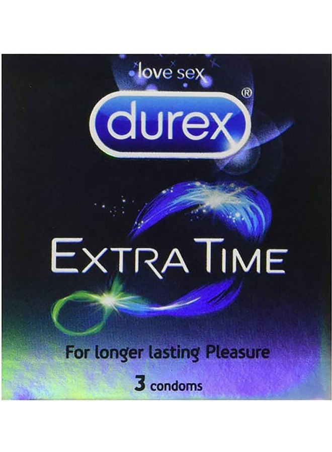 دوريكس مجموعة واقيات ذكرية إكسترا تايم من 3 قطع