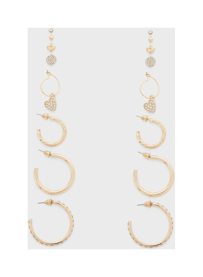 NEW LOOK - 8 Pair Of Stylish Stud And Hoop Earrings - Image 1