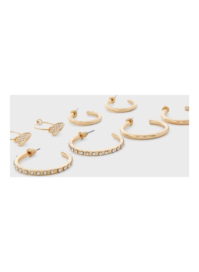 NEW LOOK - 8 Pair Of Stylish Stud And Hoop Earrings - Image 1