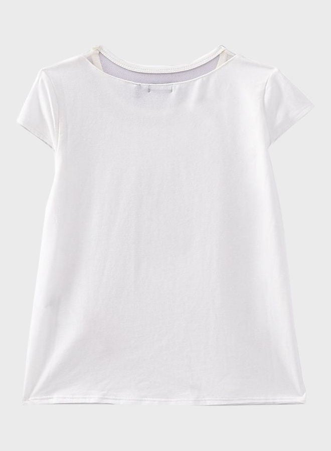 IKKS Logo Print T-Shirt White - Image 3