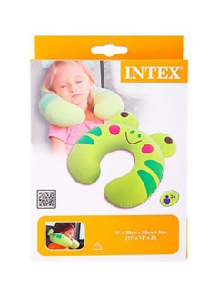 INTEX Travel Neck Pillow Cotton Green/Pink/Black 11x12x3inch  - Image 3