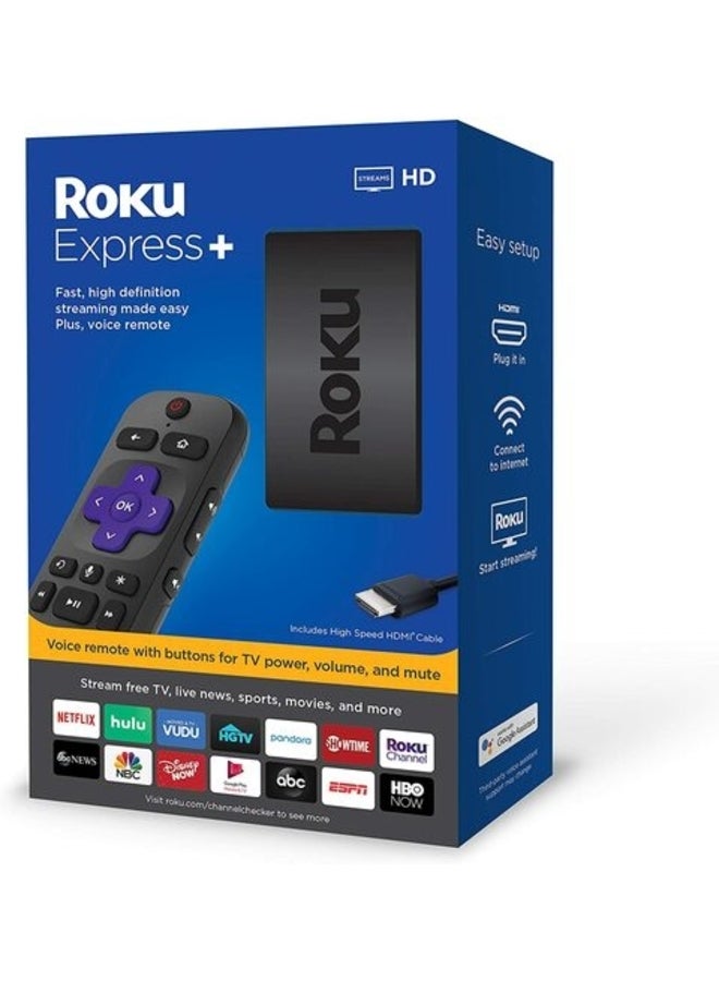 ROKU - Express Plus HD Streaming Media Player Black - Image 1