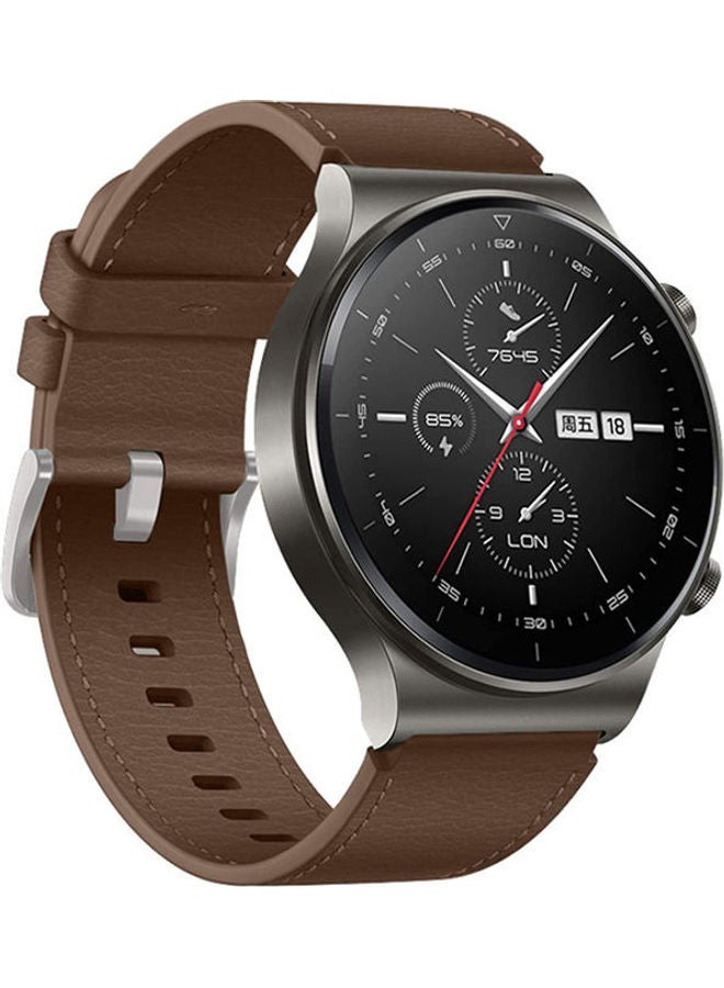Huawei Watch GT 2 Pro Leather Strap 22mm Grey/Brown - Image 1