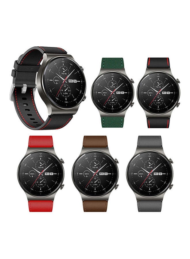 Huawei Watch GT 2 Pro Leather Strap 22mm Grey/Brown - Image 3