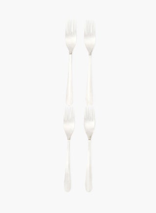 4 Piece Forks Set - Made Of Stainless Steel - Silverware Flatware - Fork Set - Serves 4 - Design Silver Daisy Silver Daisy 4 Pc Fork - v1622006862/N43299815A_1
