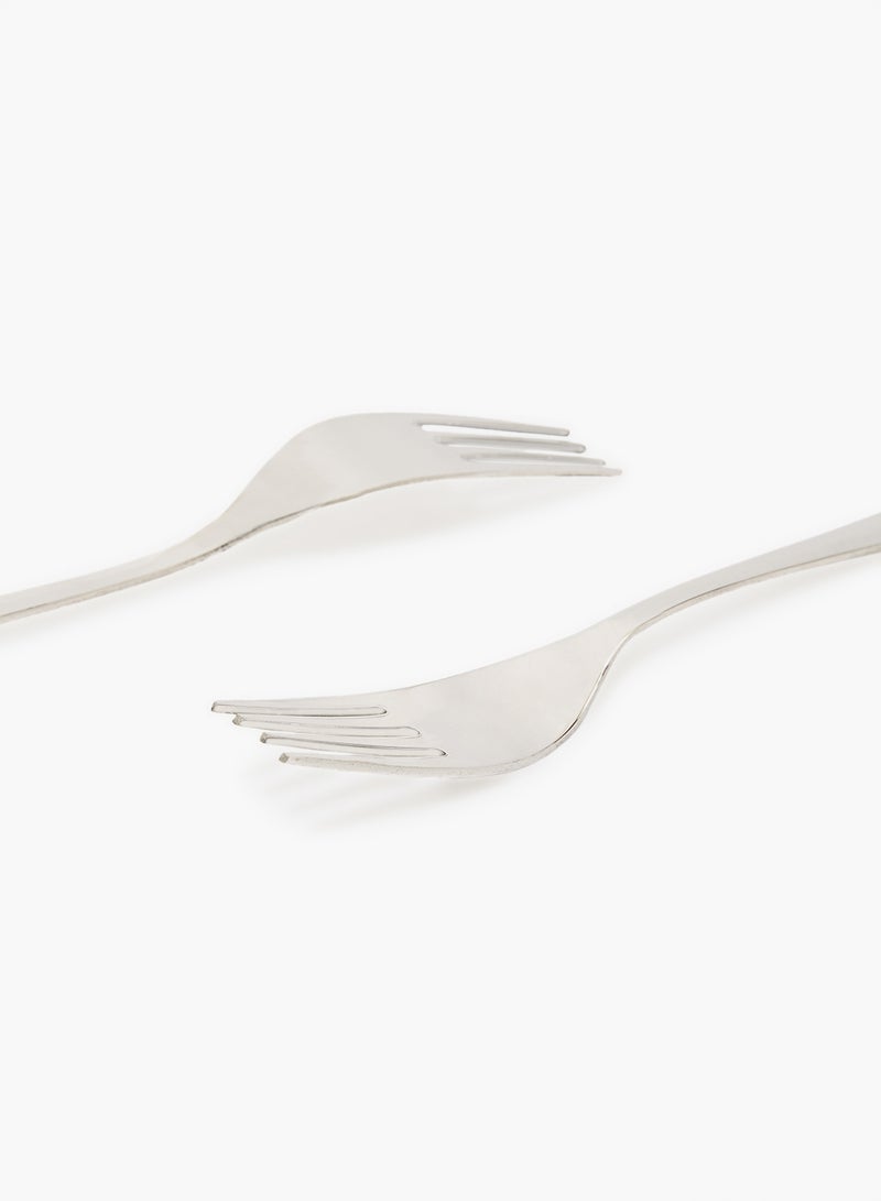 Amal - 4 Piece Forks Set - Made Of Stainless Steel - Silverware Flatware - Fork Set - Serves 4 - Design Silver Daisy Silver Daisy 4 Pc Fork - Image 1