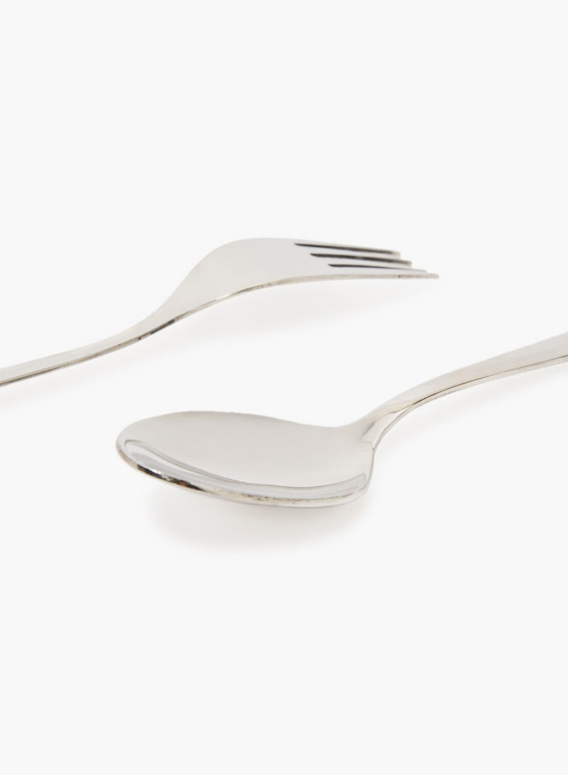 Amal - 16 Pc Set 16 Piece Cutlery Set - Made Of Stainless Steel - Silverware Flatware - Spoons And Forks Set, Spoon Set - Table Spoons, Tea Spoons, Forks, Knives - Serves 4 - Design Silver Daisy Silver Daisy - Image 1
