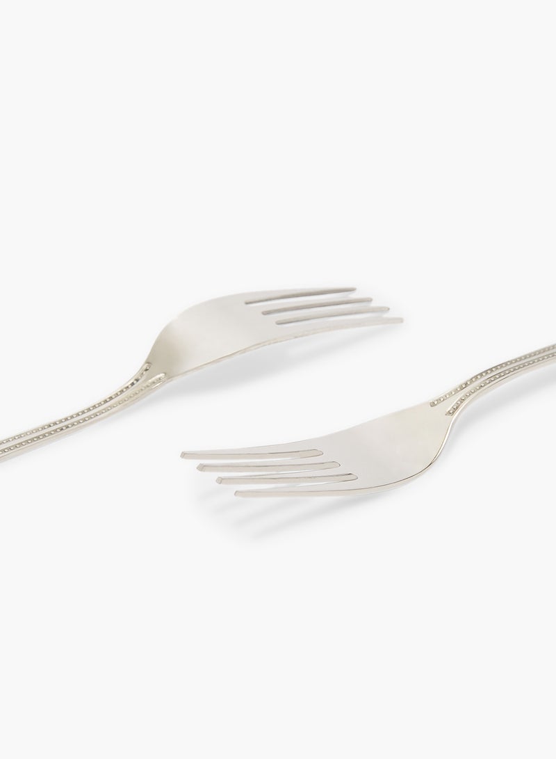 Amal - 4 Piece Forks Set - Made Of Stainless Steel - Silverware Flatware - Fork Set - Serves 4 - Design Silver Mallow Silver Mallow 4 Pc Fork - Image 1