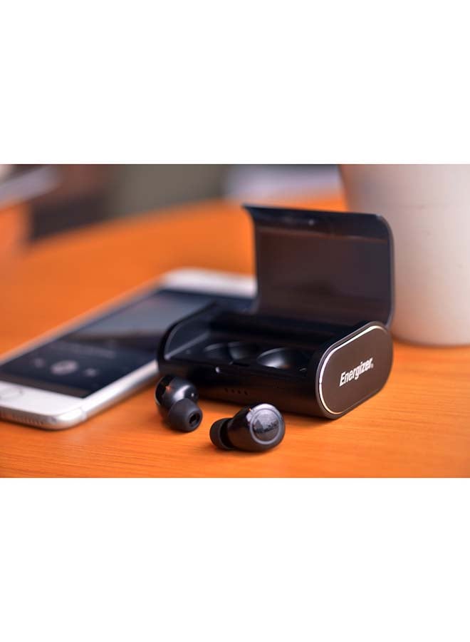 Ultimate TWS Noise Cancellation Earbuds with 2600 mAh Charging Case, 60plus Hours Usage Time, 4plus hours Playing Time, IPX5 Water Resistance, Dual-Driver - HD Audio Quality, Touch Control, Bluetooth 5.0, 2600 mAh Power Bank with USB-A Output Black