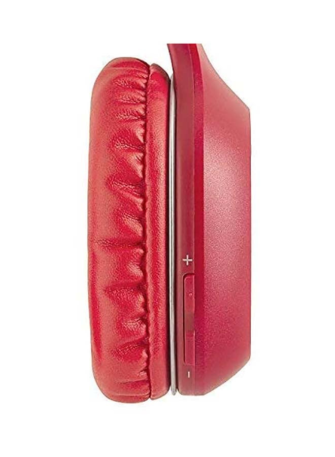 W800BT PLUS Bluetooth Stereo Headphones - Excellent Sound Quality - Pairing Two Devices, Easily Switch Over - Strong Magnetic Drivers - Soft Earmuffs Built for Comfort Red