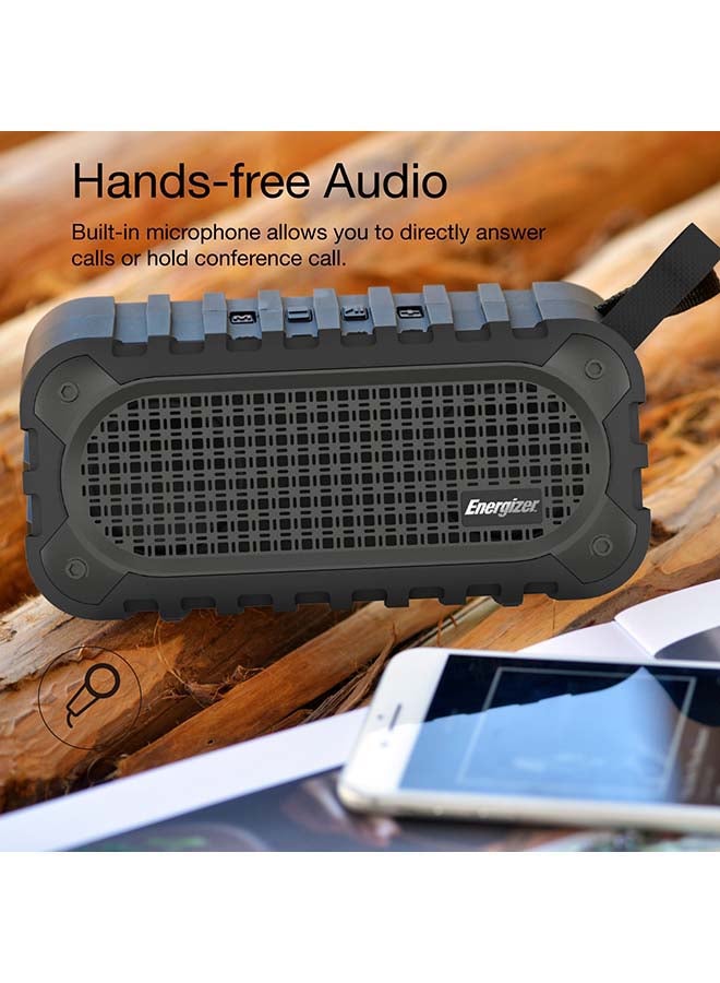 Energizer - HighTech PowerSound Bluetooth Speaker with Built-in Power Bank, HD Sound Clarity, 10m Transmission Range, Handsfree Audio, Built-in Microphone, Built-in FM, Universal Compatibility- Bluetooth/ microSD Card/ USB Drive/ AUX, Rugged Design, HangTag Black - Image 1