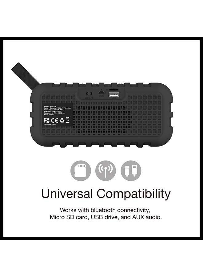 Energizer - HighTech PowerSound Bluetooth Speaker with Built-in Power Bank, HD Sound Clarity, 10m Transmission Range, Handsfree Audio, Built-in Microphone, Built-in FM, Universal Compatibility- Bluetooth/ microSD Card/ USB Drive/ AUX, Rugged Design, HangTag Black - Image 1