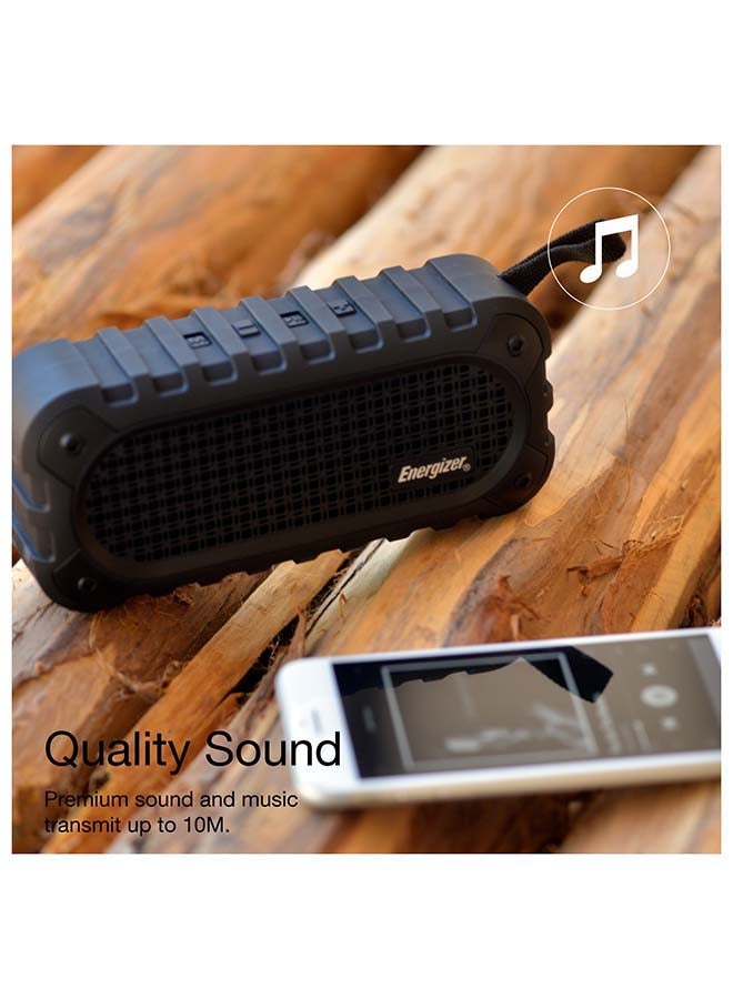 Energizer - HighTech PowerSound Bluetooth Speaker with Built-in Power Bank, HD Sound Clarity, 10m Transmission Range, Handsfree Audio, Built-in Microphone, Built-in FM, Universal Compatibility- Bluetooth/ microSD Card/ USB Drive/ AUX, Rugged Design, HangTag Black - Image 1