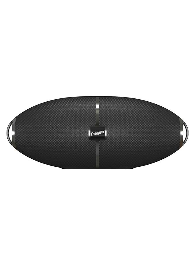 Ultimate PowerSound Bluetooth Speaker with Built-in Power Bank, HD Sound Clarity, 10m Transmission Range, Microphone, FM, Universal Compatibility- Bluetooth/ microSD Card/ USB Drive/ AUX, Rugby Shaped Design, Carrying Strap Black