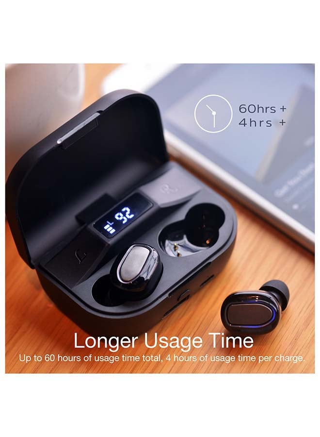 Energizer - Max truewireless Noise Cancelling Earbuds with 2600 mAh Power Bank Capability, 60 Hours Total Usage Time, IPX4 Water Resistance, LCD Display, Touch Control and Bluetooth 5.0 connectivity black - Image 1