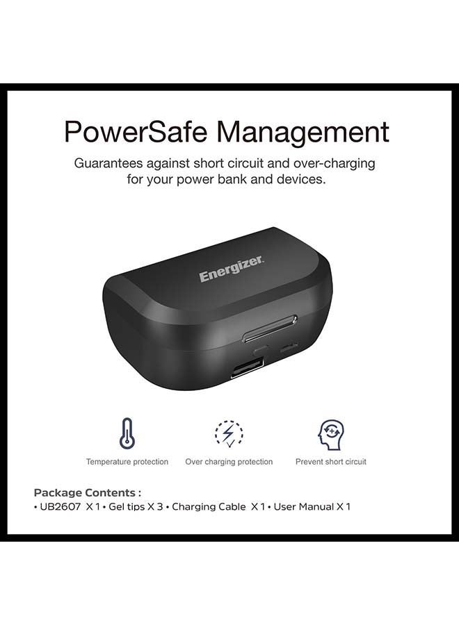 Energizer - Max truewireless Noise Cancelling Earbuds with 2600 mAh Power Bank Capability, 60 Hours Total Usage Time, IPX4 Water Resistance, LCD Display, Touch Control and Bluetooth 5.0 connectivity black - Image 1