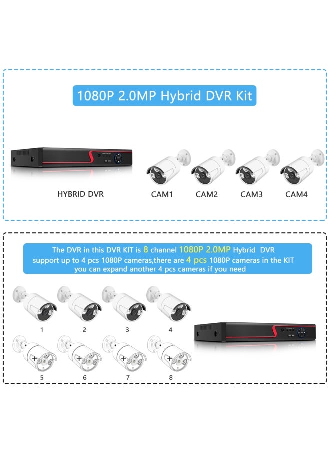 Generic - 4-Piece 2MP 1080P WiFi IP66 Waterproof Night Vision Surveillance Security Camera - Image 1