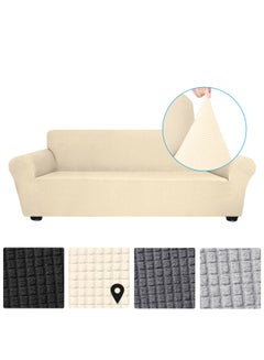 Decdeal Washable Stretch Sofa Cover flannel Beige 40 x 10 x 30cm  - Image 1