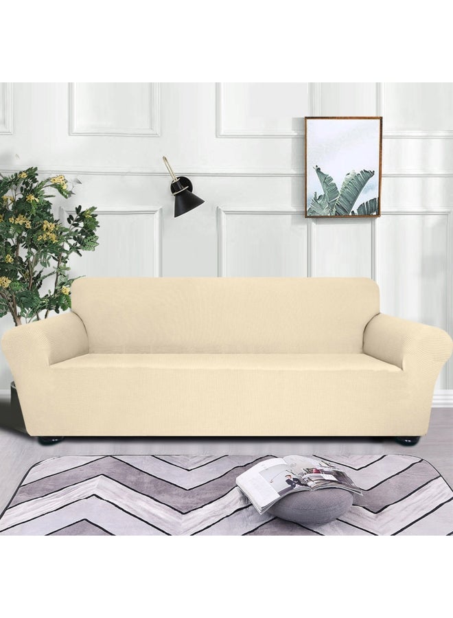 Decdeal Washable Stretch Sofa Cover flannel Beige 40 x 10 x 30cm  - Image 2