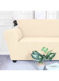 Decdeal Washable Stretch Sofa Cover flannel Beige 40 x 10 x 30cm  - Image 3