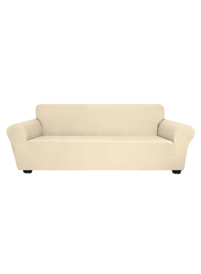 Washable Stretch Sofa Cover flannel Beige 40 x 10 x 30cm