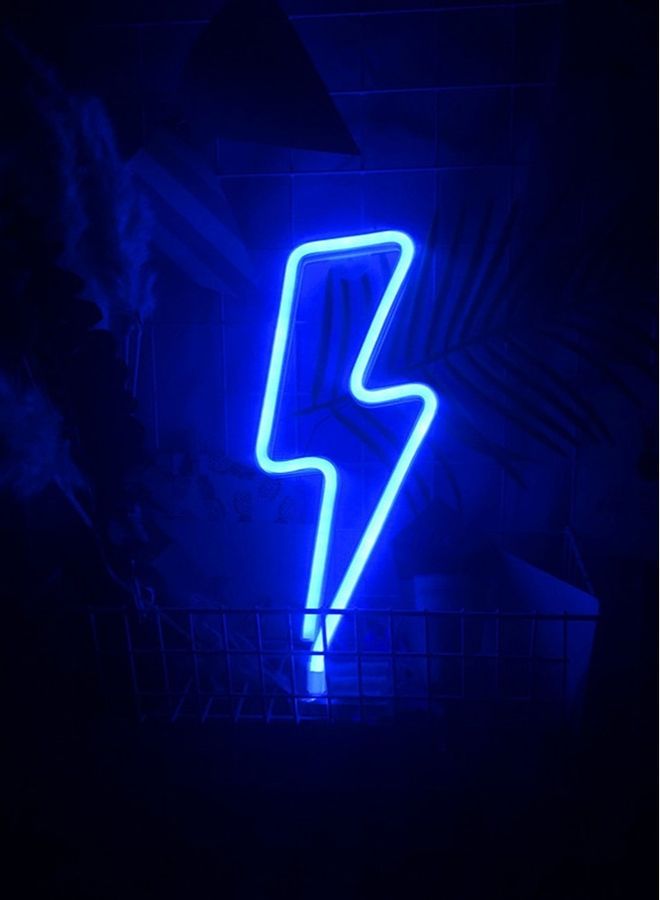 Generic LED Lightning Decor Light Neon Sign Blue 34.5x14x1.2cm  - Image 2