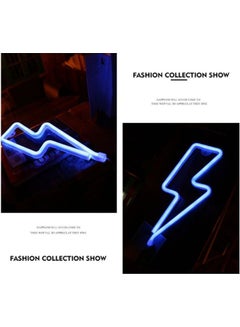 ماركة غير محددة مصباح إضاءة LED نيون للديكور أزرق 34.5x14x1.2سم  - Image 3