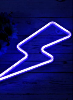 ماركة غير محددة مصباح إضاءة LED نيون للديكور أزرق 34.5x14x1.2سم  - Image 4