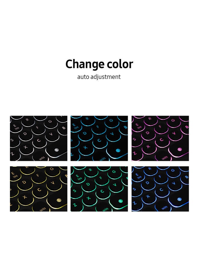 Wireless BT Keyboard Ultra-thin Mini Round Keycap Black - Image 3