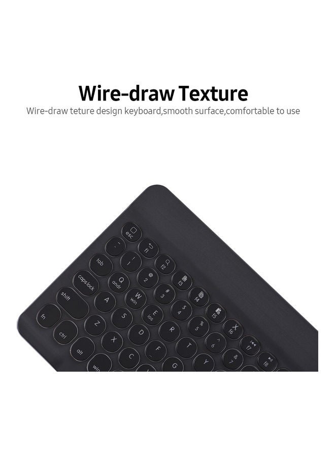 Wireless BT Keyboard Ultra-thin Mini Round Keycap Black - Image 4