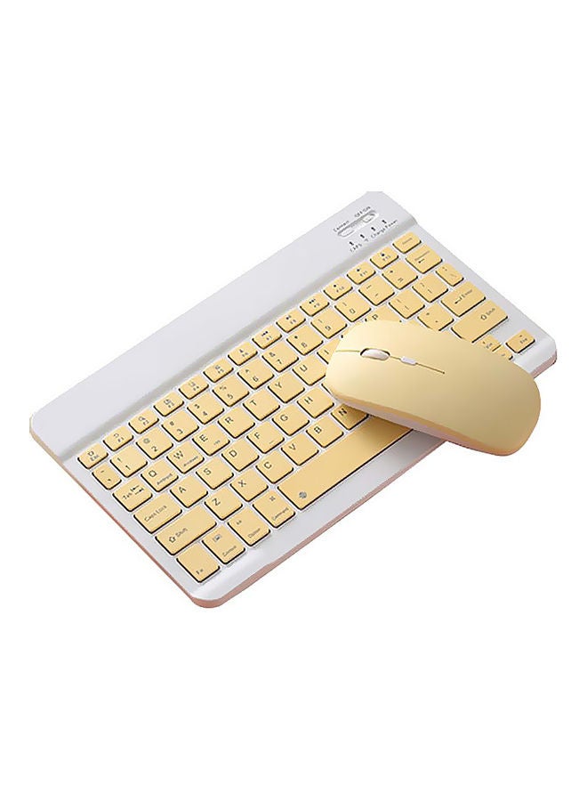 78-Key BT Keyboard and Mouse Set with 3-level DPI Adjustable Yellow/White - Image 1