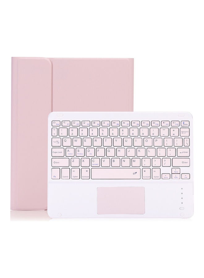 Detachable BT Keyboard Case and Elastic Pen Slot Pink - Image 1
