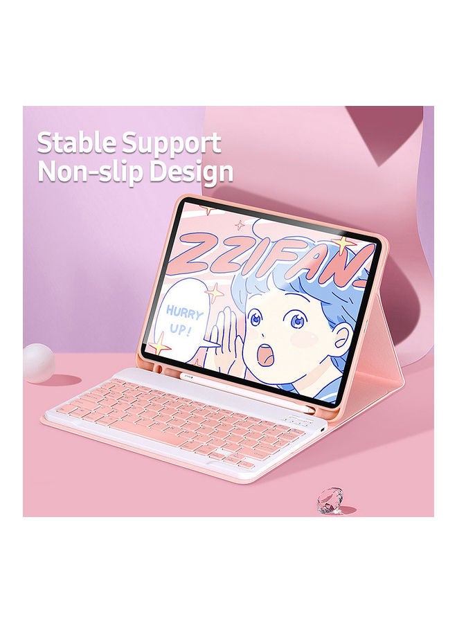 Detachable BT Keyboard Case and Pen Slot Pink - Image 2