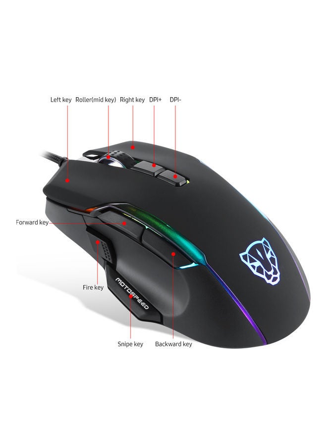 Motospeed Wired RGB Gaming Mouse with 8 Adjustable DPI  - Image 4