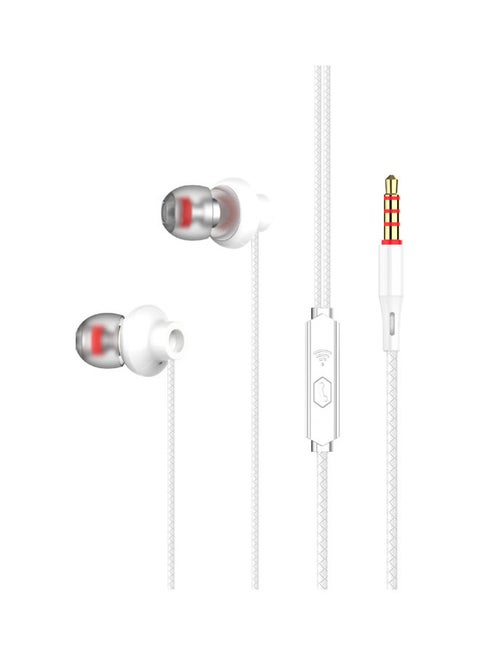 Wired In-Ear Earphones With Mic White