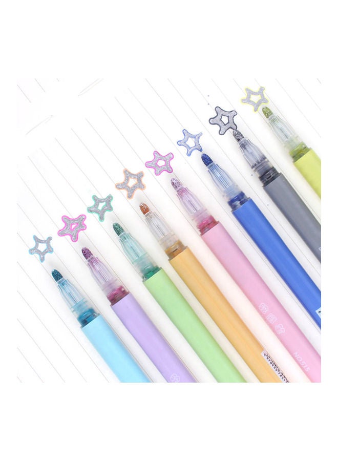 Generic 8-Piece Highlighter Double Line Plastic Draw Marker Pen Multicolour - Image 2