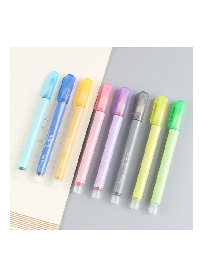 Generic 8-Piece Highlighter Double Line Plastic Draw Marker Pen Multicolour - Image 4