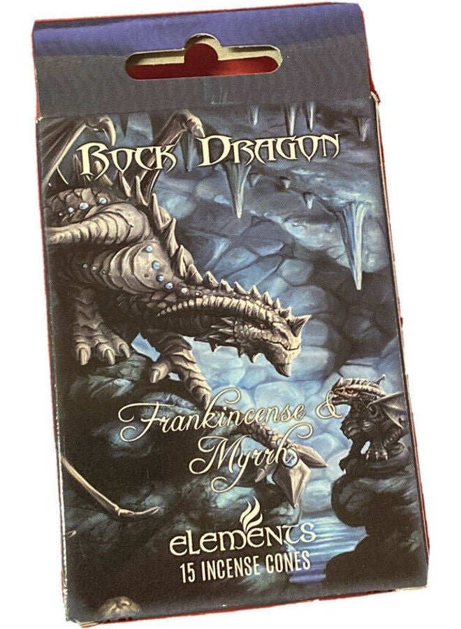 Elements 15-Piece Rock Dragon Frankincense and Myrrh Incense Cones Multicolour 