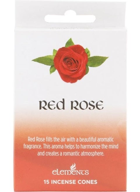 15-Piece Red Rose Incense Cones Red