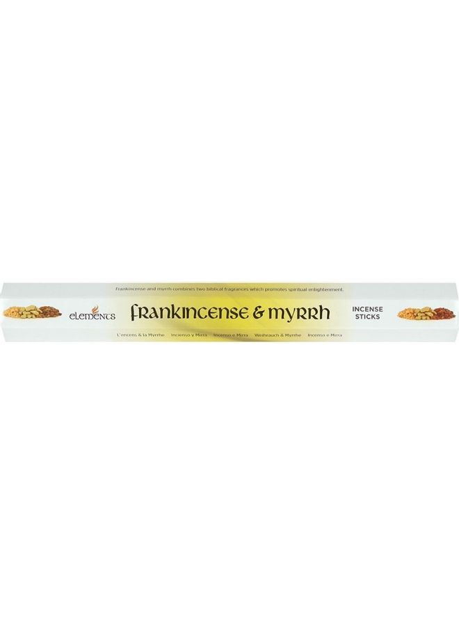 Elements Frankincense and Myrrh Incense Sticks White/Yellow 