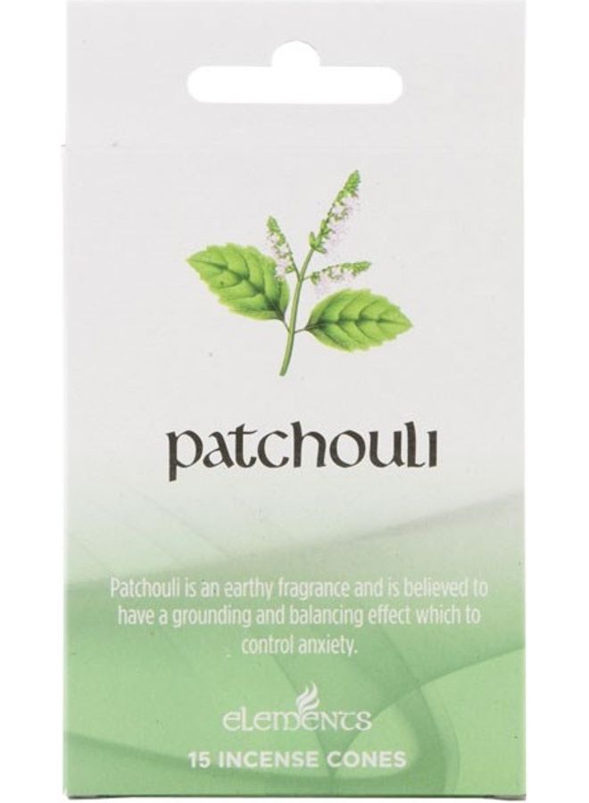 Elements 15-Piece Patchouli Incense Cones White/Green 