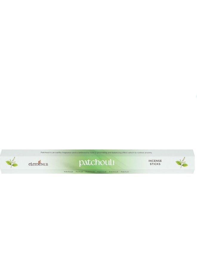Elements Patchouli Incense Sticks White/Green 